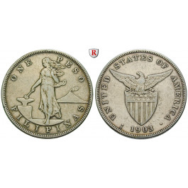 Philippinen, Amerikanische Besitzung, Peso 1909, ss