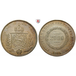 Brasilien, Pedro II., 2000 Reis 1865, ss-vz