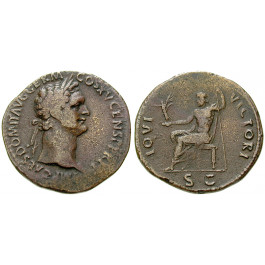 Römische Kaiserzeit, Domitianus, Sesterz 90-91, ss