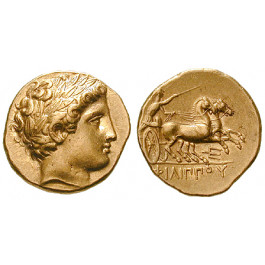 Makedonien, Königreich, Philipp II., Stater 340-328 v.Chr., vz+