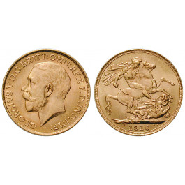 Grossbritannien, George V., Sovereign 1916, 7,32 g fein, vz-st