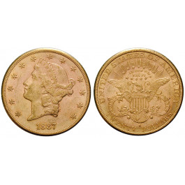 USA, 20 Dollars 1887, 30,09 g fein, vz+