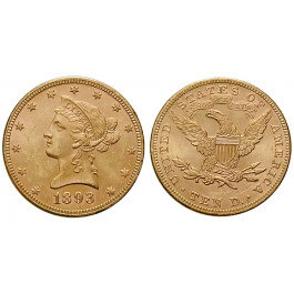 USA, 10 Dollars 1893, 15,05 g fein, vz-st