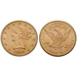 USA, 10 Dollars 1906, 15,05 g fein, vz+