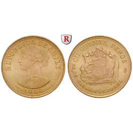Chile, Republik, 50 Pesos 1926-1974, 9,15 g fein, vz-st