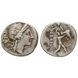 Römische Republik, M. Herennius, Denar 108-107 v.Chr., ss