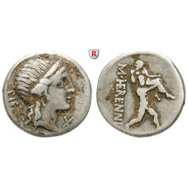 Römische Republik, M. Herennius, Denar 108-107 v.Chr., ss