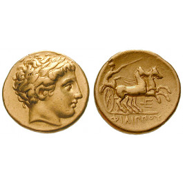 Makedonien, Königreich, Philipp II., Stater 340-328 v.Chr., vz+