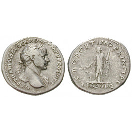 Römische Kaiserzeit, Traianus, Denar 112-114, ss