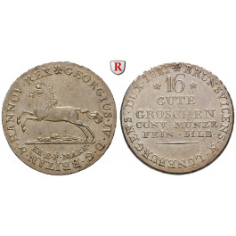 Braunschweig, Königreich Hannover, Georg IV., 16 Gute Groschen 1821, vz