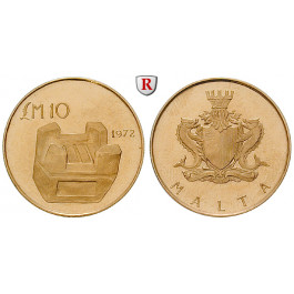 Malta, 10 Pounds 1972, 5,5 g fein, st
