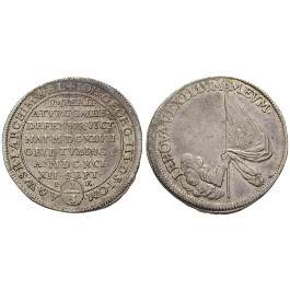 Sachsen, Albertinische Linie, Johann Georg III., 1/3 Taler 1691, ss