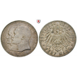 Deutsches Kaiserreich, Hessen, Ernst Ludwig, 5 Mark 1904, Philipp der Großmütige, vz, J. 75