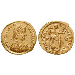 Römische Kaiserzeit, Valentinianus III., Solidus 426-430, f.st