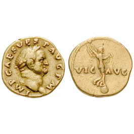 Römische Kaiserzeit, Vespasianus, Aureus 70-72, ss