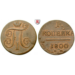 Russland, Paul I., Kopeke 1800, ss