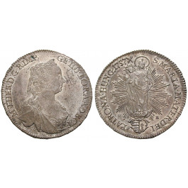 Römisch Deutsches Reich, Maria Theresia, 1/2 Taler 1757, f.st
