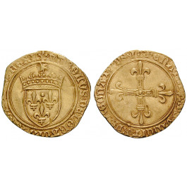 Frankreich, Charles VIII., Ecu d´or au soleil o.J. (1483), ss+