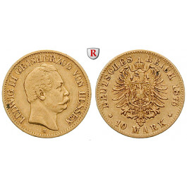 Deutsches Kaiserreich, Hessen, Ludwig III., 10 Mark 1876, H, ss, J. 216