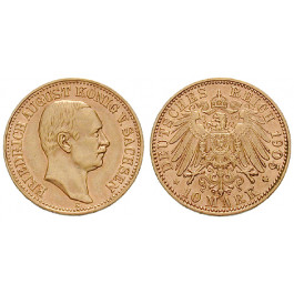 Deutsches Kaiserreich, Sachsen, Friedrich August III., 10 Mark 1905, E, vz+, J. 267