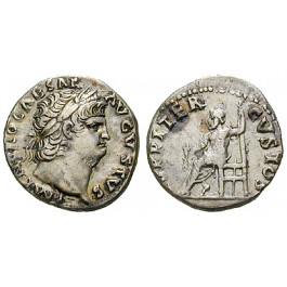 Römische Kaiserzeit, Nero, Denar 67-68, f.vz
