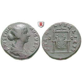 Römische Kaiserzeit, Faustina II., Frau des Marcus Aurelius, As 161-175, ss