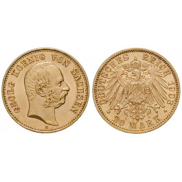 Deutsches Kaiserreich, Sachsen, Georg, 20 Mark 1903, E, vz+, J. 266