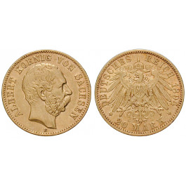 Deutsches Kaiserreich, Sachsen, Albert, 20 Mark 1894, E, ss+, J. 264