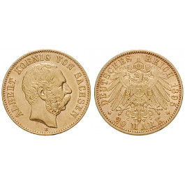 Deutsches Kaiserreich, Sachsen, Albert, 20 Mark 1895, E, vz, J. 264
