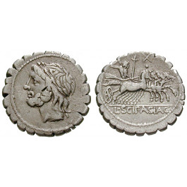 Römische Republik, L. Scipio Asiagenus, Denar, serratus 106 v.Chr., ss
