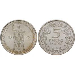 Weimarer Republik, 5 Reichsmark 1925, Rheinlande, A, st, J. 322