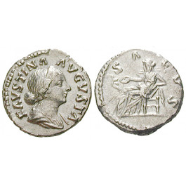 Römische Kaiserzeit, Faustina II., Frau des Marcus Aurelius, Denar vor 175, vz