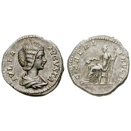 Römische Kaiserzeit, Julia Domna, Frau des Septimius Severus, Denar 200, ss