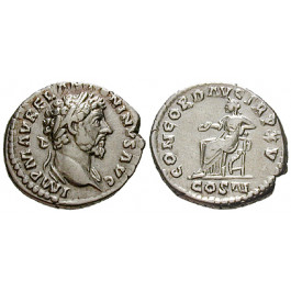 Römische Kaiserzeit, Marcus Aurelius, Denar 161-162, ss-vz