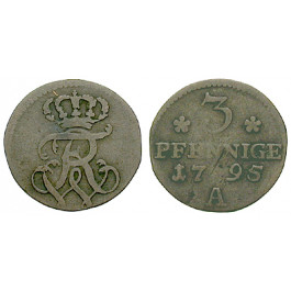 Brandenburg-Preussen, Königreich Preussen, Friedrich Wilhelm II., 3 Pfennig 1795, ss