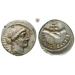 Römische Republik, D. Iunius Brutus Albinus, Denar, vz-st