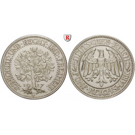 Weimarer Republik, 5 Reichsmark 1927, Eichbaum, G, PP, J. 331