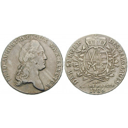 Sachsen, Albertinische Linie, Friedrich August III., Konventionstaler 1786, ss