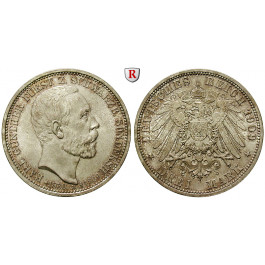 Deutsches Kaiserreich, Schwarzburg-Sondershausen, Karl Günther, 3 Mark 1909, auf den Tod, A, f.st, J. 170