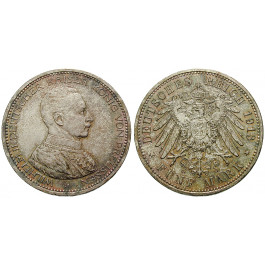 Deutsches Kaiserreich, Preussen, Wilhelm II., 5 Mark 1913, Kaiser in Uniform, A, st, J. 114