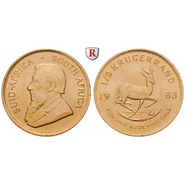 Südafrika, Republik, 1/2 Krügerrand seit 1980, 15,55 g fein, bfr.
