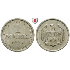 Weimarer Republik, 1 Mark 1924, F, st, J. 311