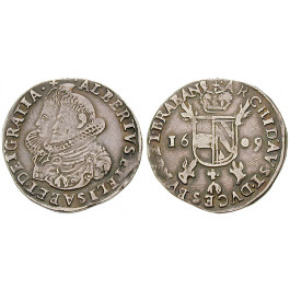 Belgien, Brabant, Albert und Isabella, Triple réal (15 sols) 1609, ss