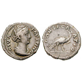 Römische Kaiserzeit, Faustina I., Frau des Antoninus Pius, Denar nach 141, ss