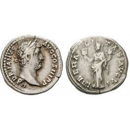 Römische Kaiserzeit, Hadrianus, Denar 134-138, ss