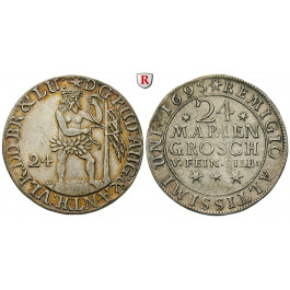 Braunschweig, Braunschweig-Wolfenbüttel, Rudolf August und Anton Ulrich, 24 Mariengroschen 1695, ss-vz