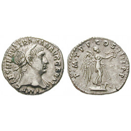 Römische Kaiserzeit, Traianus, Denar 101-102, ss