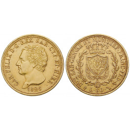 Italien, Königreich Sardinien, Carlo Felice, 80 Lire 1826, 23,23 g fein, ss