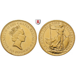 Grossbritannien, Elizabeth II., 50 Pounds seit 1987, 15,55 g fein, st