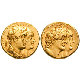 Ägypten, Königreich der Ptolemäer, Ptolemaios III., Tetradrachme 246-221 v.Chr., ss-vz